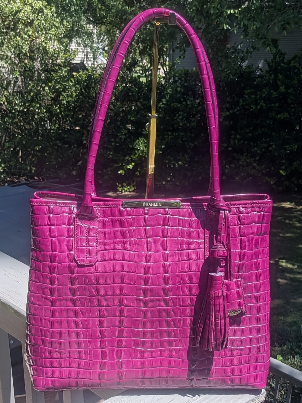 NWOT Brahmin Anytime Tote in Boysenberry La Scala